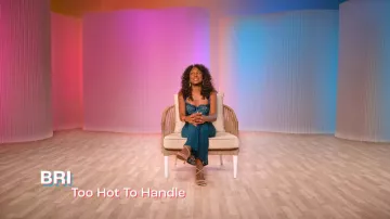 Miss Circle Women's Veronica Teal Lace Maxi Dress worn by Brianna Balram as seen in Perfect Match (S04E05)
