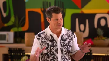 Dolce & Gabbana Men's Silk Majolica Short Sleeve Shirt worn by Nick Lachey as seen in Perfect Match (S04E05)