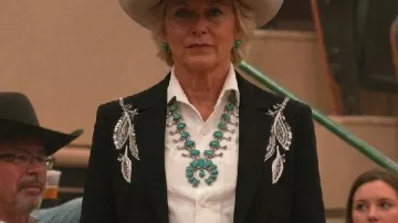 Dutton Ranch 2026 Annette Bening Floral Embellished Blazer of Beulah Jackson (Annette Bening) as seen in Dutton Ranch (S01)