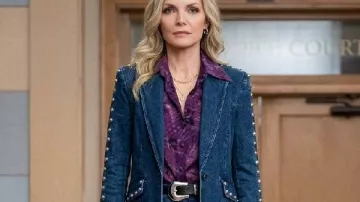 Margos tiene problemas de dinero Michelle Pfeiffer Blazer vaquero (Nicole Kidman) como se ve en Margo's Got Money Troubles (S01E08)