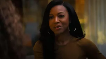 Saint Laurent Long Sleeve Crop Top worn by Candace Stiles (Gabrielle Dennis) as seen in Nemesis (S01E01)