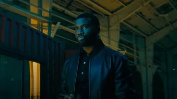 Officine Generale Cesar Leather Bomber Jacket worn by Coltrane Wilder (Y'lan Noel) as seen in Nemesis (S01E01)