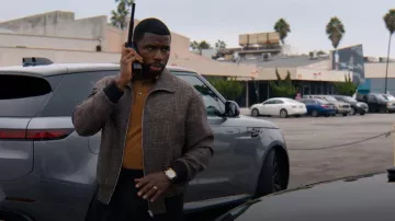 Bottega Veneta Multicolor Fleck Zip Jacket worn by Coltrane Wilder (Y'lan Noel) as seen in Nemesis (S01E01)