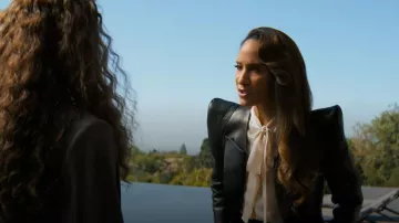 Balmain Leather Blazer worn by Charlie (Sophina Brown) as seen in Nemesis (S01E01)