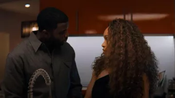 Bottega Veneta Light Flannel Sport Shirt worn by Coltrane Wilder (Y'lan Noel) as seen in Nemesis (S01E02)