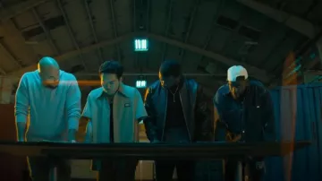 Officine Générale Cesar Leather Bomber Jacket worn by Coltrane Wilder (Y'lan Noel) as seen in Nemesis (S01E03)