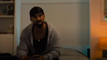 Gallery Dept. Cotton-Blend Zip-Up Logo Hoodie worn by Isaiah Stiles (Matthew Law) as seen in Nemesis (S01E03)