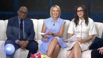 Eliza J Stripe Tiered Cotton Blend Shirtdress worn by Dylan Dreyer as seen in Today on May 20, 2026