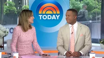 Michael Kors Collection Floral Lace Column Midi Dress worn by Savannah Guthrie as seen in Today on May 21, 2026
