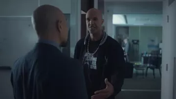 Louis Vuitton Knit Bomber jacket worn by Nick Brandes (Mark Tallman) as seen in Your Friends & Neighbors (S02E05)
