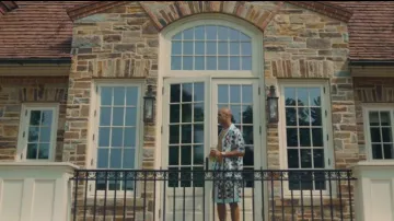Gucci Disco Camp Collar Printed Silk Twill Shirt Blue worn by Nick Brandes (Mark Tallman) as seen in Your Friends & Neighbors (S02E05)
