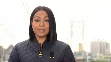 Barbour Logo Embroidered Quilted Jacket worn by Stephanie Ramos as seen in Good Morning America on May 21, 2026