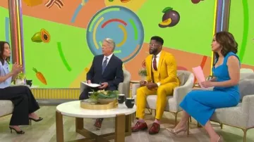 Vestido Midi sin mangas Skyla Skyla Bodycon Rebecca Vallance llevado por Eva Pilgrim, visto en CBS Mornings el 21 de mayo de 2026