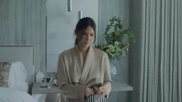Olivia Von Halle Beige Cashmere Robe worn by Sam Levitt (Olivia Munn) as seen in Your Friends & Neighbors (S02E07)