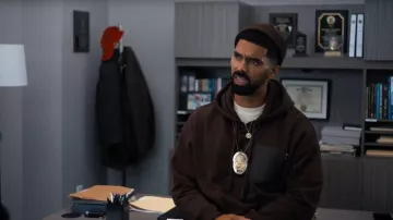 Loewe Anagram Patch Pocket Hoodie worn by Isaiah Stiles (Matthew Law) as seen in Nemesis (S01E04)