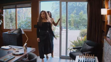 Loewe Wool Draped Trousers worn by Ebony Wilder (Cleopatra Coleman) as seen in Nemesis (S01E04)