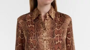 Dutton Ranch S01 Annette Bening Snake Print Shirt