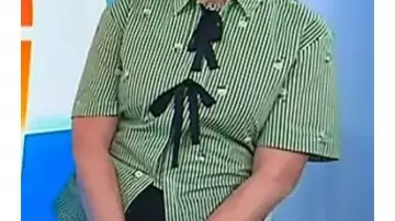 Chemise verte rayée à fleurs avant (Jenna Bush Hager) dans Today (S67)