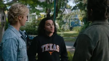 Varsity NCAA Texas Camo Pullover Hoodie worn by John Tucker (Jalen Thomas Brooks) as seen in Off Campus (S01E01)