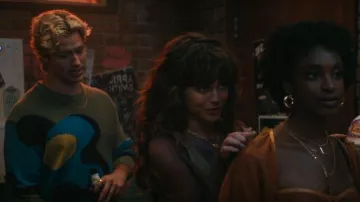 Paul Smith Flower Itarsia Knit Sweater worn by Dean Di Laurentis (Stephen Kalyn) as seen in Off Campus (S01E03)