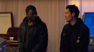 Carhartt WIP Harvey Shirt Jacket worn by Chris Choi (Dumbfoundead) as seen in Nemesis (S01E05)
