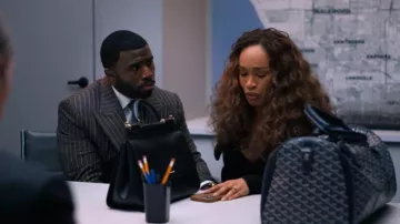 Dolce & Gabbana Black Leather Sicily Flap Top Handle Bag worn by Ebony Wilder (Cleopatra Coleman) as seen in Nemesis (S01E07)