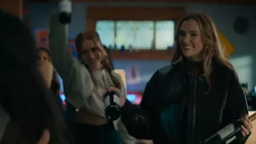 Babaton Synergy Bomber - UnReal Leather worn by Kendall (Karis Cameron) as seen in Off Campus (S01E05)