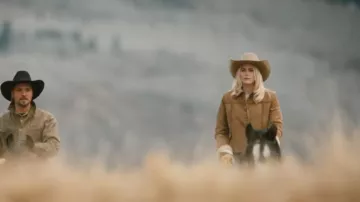 Stetson Suede Shearling Jacket worn by Dolly (Ellyn Jameson) as seen in Marshals (S01E13)
