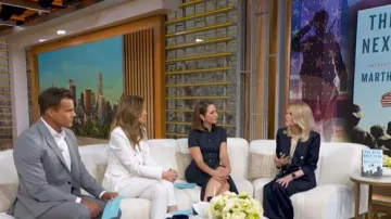 Veronica Beard Chesterfield Dickey Jacket Navy worn by Martha Raddatz as seen in Good Morning America on  May 26, 2026