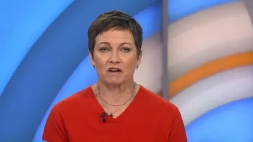 Vince Short Sleeve Wool Blend Sweater worn by Stephanie Gosk as seen in Today on May 22, 2026