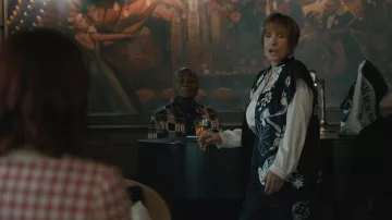 Natory Couture Nouveau Embroidered Silk Vest worn by Ruby Lane (Patti LuPone) as seen in Elsbeth (S03E20)