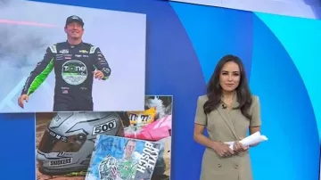 Toccin Mini vestido de chaqueta cruzado llevado por Kaylee Hartung tal como se ve en Today, el 26 de mayo de 2026
