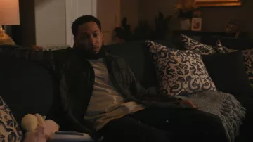 Soho Studio 20x20 Feather Filled Serpent Pillow worn by Emmett Washington (Jacob Latimore) as seen in The Chi (S08E01)