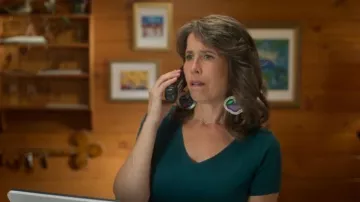 Hat and Beyond Basic V-Neck Short Sleeve Solid Cotton T-Shirt worn by Edna Cranebear (Andrea Menard) as seen in Sullivan's Crossing (S04E06)