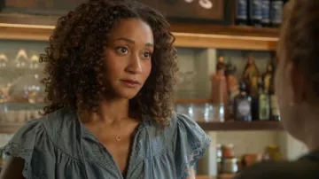 Ulla johnson Effie Lace-Trim Cotton Flutter-Sleeve Top worn by Sydney Shandon (Lindura) as seen in Sullivan's Crossing (S03E08)