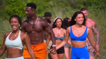 Electric Blue Impact Shorts worn by Natalie Cruz as seen in Perfect Match (S04E08)