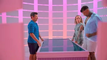 Asos Design Mesh Tie Shoulder Mini Dress worn by Sophie Willett as seen in Perfect Match (S04E08)