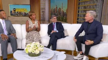 Hutch Velva Sleeveless Collared Wrap Midi Dress worn by Robin Roberts as seen in Good Morning America on  May 28, 2026
