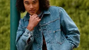 Off Campus Brooks Denim Jacket worn by John Tucker (Jalen Thomas Brooks) as seen in Off Campus (S01)