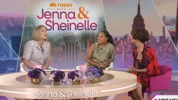 Falda Midi con regañas florales de Alexander McQueen llevada por Halle Berry vista en Today with Jenna & Sheinelle el 28 de mayo de 2026