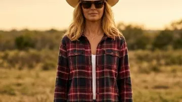 Dutton Ranch 2026 Beth Dutton Plaid Shirt of Beth Dutton (Kelly Reilly) as seen in Dutton Ranch