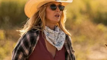 Dutton Ranch Kelly Reilly Plaid Shirt worn by Beth Dutton (Kelly Reilly) as seen in Dutton Ranch