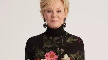 Hacks S05 Jean Smart Floral Turtleneck Top worn by Deborah Vance (Jean Smart) as seen in Hacks (S05)