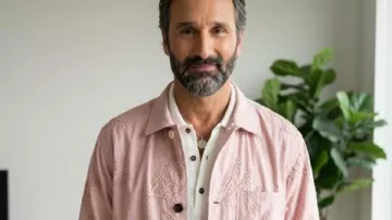 The Four Seasons Marco Calvani Pink Embroidered Jacket (Marco Calvani) as seen in The Four Seasons (S02)
