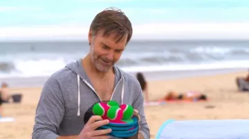 Threads For Thoughts Trim Fit Heathered Fleece Zip Hoodie worn by Jack (Will Forte) as seen in The Four Seasons (S02E03)