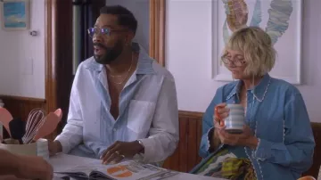 Maison Margiela Camp-Collar Patchwork Striped Cotton-Poplin Shirt worn by Danny (Colman Domingo) as seen in The Four Seasons (S02E04)