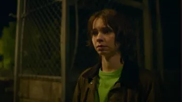 Barbour Green Waxed Cotton Corduroy-Collar Jacket worn by Pip Fitz-Amobi (Emma Myers) as seen in A Good Girl's Guide to Murder (S02E01)