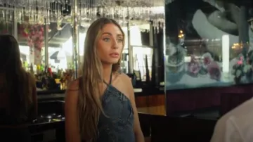 Retrofete Denim Halter Top worn by Maddi Reese as seen in Southern Hospitality (S04E06)