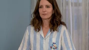 Tina Fey The Four Seasons S02 Blue Striped Pajamas worn by Kate (Tina Fey) as seen in The Four Seasons (S02E08)