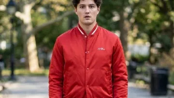 Off Campus 2026 Beau Maxwell Red Varsity Jacket as seen in Off Campus (S01)